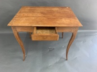 Antique French Cherrywood Table on Cabriole Legs with Single Drawer - 5