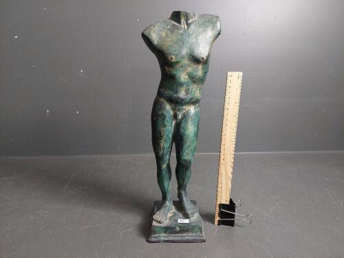 Bronze Look Male Torso Sculpture