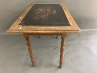 Antique French Oak Table/Desk on Turned Legs