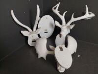 Four Resin Animal Wall Hangings - Deer, Moose, Ram & Rhino - 6