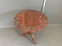 Carved Antique Occasional Table - 2