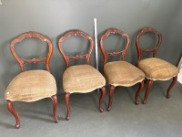 Four Balloon Back Antique Dining Chairs - 2