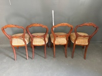 Four Balloon Back Antique Dining Chairs - 4