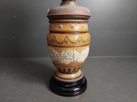 Brown Ceramic Kerosene Lamp with Frosted Glass - 2