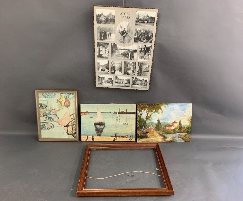 Assorted Lot of Paitings, Frames, Prints etc - Mainly French