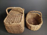 2 Large Cane Baskets - 3