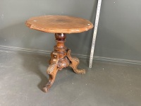 Small Round Side Table with Carved Legs - 2