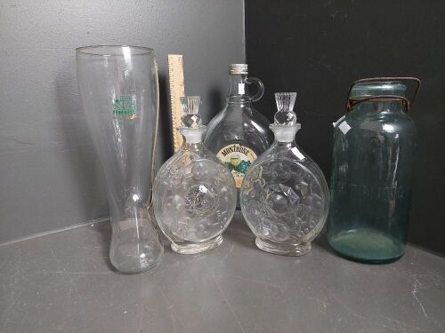 Mixed Lot of Decanters, Beer Boot & Jugs