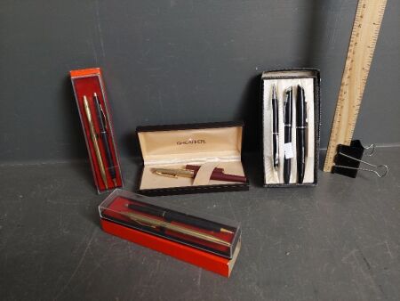 4 Packs Collectable Pens inc Sheaffer & Platignum