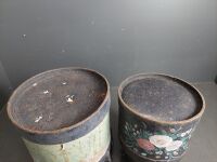 2 painted cream/milk cans - Saxon, Enterprise with brass name plaque - 6