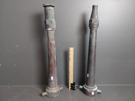 2 Vintage Brass Fire Fighting Nozzels