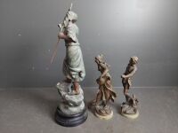 Three Bronze Look Statues - 3