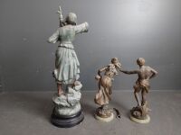 Three Bronze Look Statues - 4