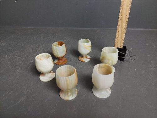 6 x Alabaster Goblets