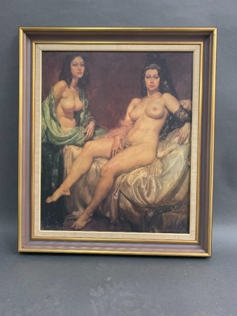 Vintage Framed Norman Lindsay Nudes Print