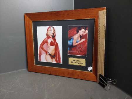 Signed Kylie Minogue Photos in Frame with 2 Kisses from Kylie