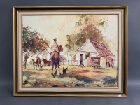 Peter Hughes Framed Original Oil 'Hullo the House'