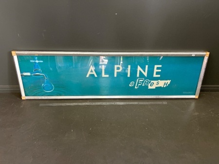 Alpine Fresh framed perspex advertising sign