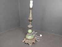 Jade Look with Brass Table Lamp - 3