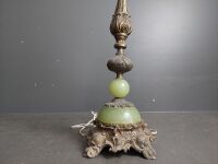 Jade Look with Brass Table Lamp - 4