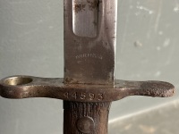 Antique WWI SWISS Waffenfabrik Neuhausen Bayonet With Scabbard - Numbered 44593 - 11 1/2in blade - 2