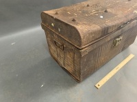 Vintage Battered Metal Storage Trunk - As Is - 2