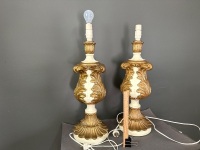 Pair Ornate Table Lamps - 2