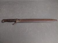 V.C Shilling (Ger) rifle bayonet and sheath - 14in blade - 11