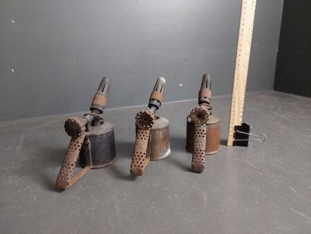 3 Mini Vintage Primus Blow Torches No 851