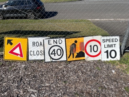 Assorted aluminium road signs