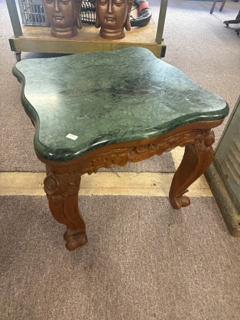 Green Marble Hand Carved  Centre / Side Table in Rococo Period 