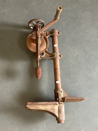 Vintage bench mounting hand cranked drill press