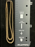 Antique 2 Strand Pearl Necklace with Impressed "Sterling Silver" Mark on Diamonte Clasp c 1880's - 5