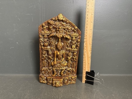 Vintage Hand Carved Wooden Buddha Tablet