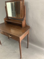 Edwardian Mahogany Dresser with Swing Bevelled MirrorÂ  & Original Castors - 3