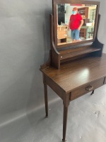 Edwardian Mahogany Dresser with Swing Bevelled MirrorÂ  & Original Castors - 4