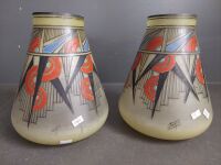 2 x Hand Painted Art Deco French Vases - 2