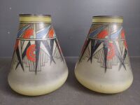 2 x Hand Painted Art Deco French Vases - 3