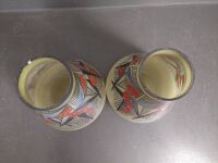 2 x Hand Painted Art Deco French Vases - 5