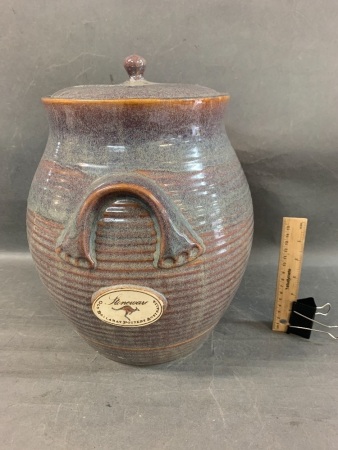 Large Old Ballarat Pottery Crock with Lid