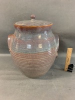 Large Old Ballarat Pottery Crock with Lid - 3