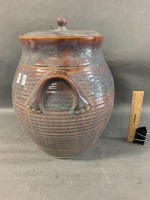 Large Old Ballarat Pottery Crock with Lid - 4