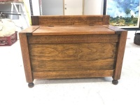 Vintage Oak Hall Seat/Storage Box