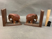 Pair of Vintage Elephant Book Ends - 2