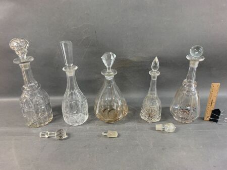 Collection of Glass & Crystal Decanters