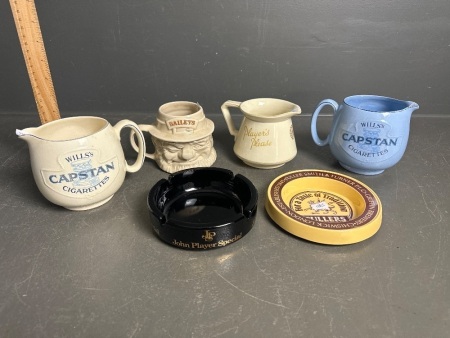 Mixed Collection of Alcohol Jugs - Mugs - Ash Tray