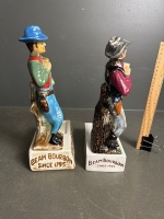 2 x Collectable Jim Beam Bottle Stands - Cowboy Figurine - 3