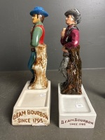 2 x Collectable Jim Beam Bottle Stands - Cowboy Figurine - 4