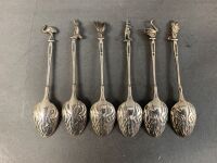 6 x Sterling Silver Tea Spoons with Individual Australian Icons - 2