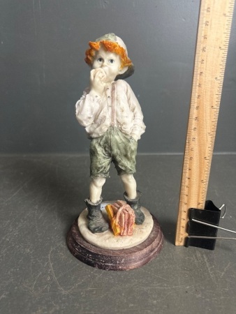 Rare Vintage Capodimonte Boy with Apple Figurine